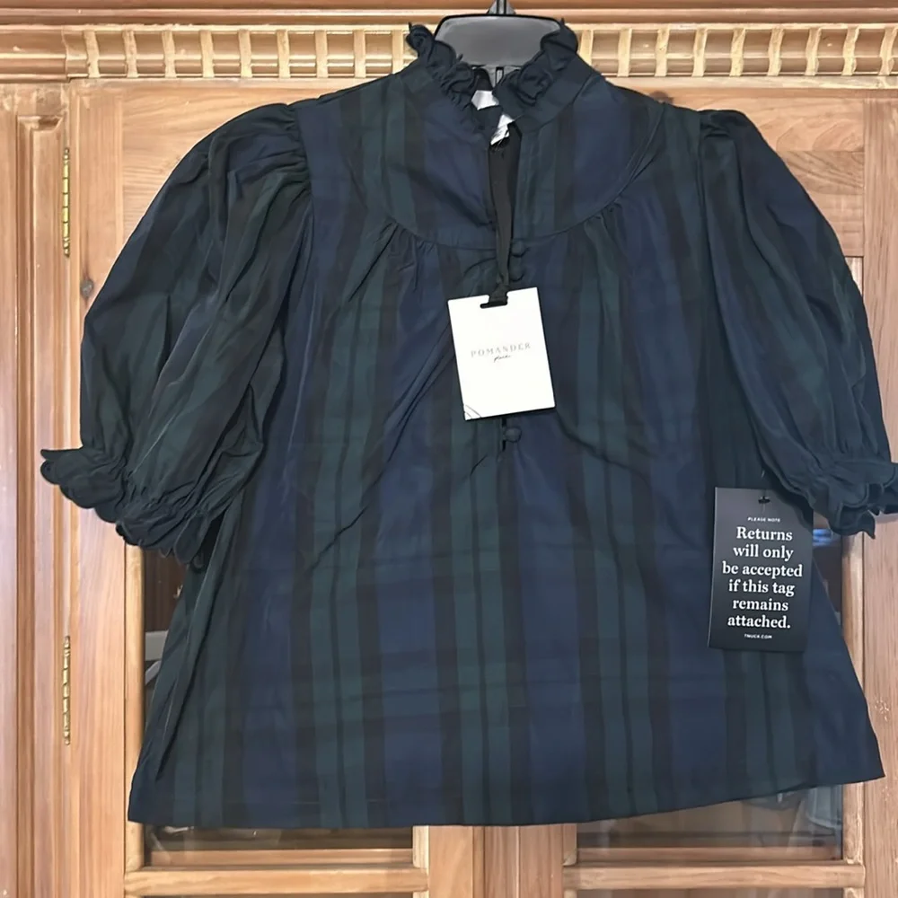Tuckernuck plaid blouse